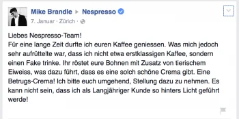 Facebook Nespresso